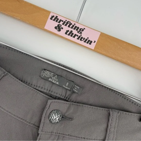 Prana Brenna Skinny Jeans Gray Ribbed Textured 8 - Picture 7 of 7